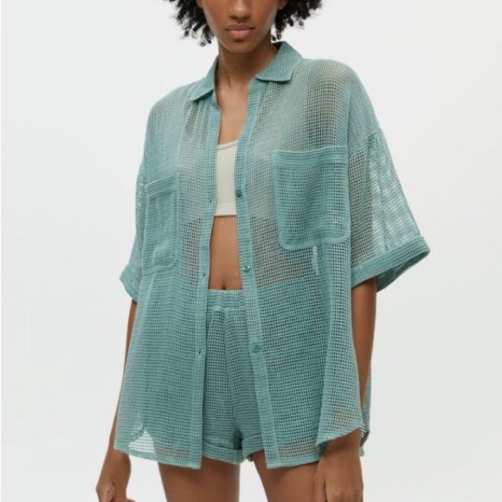Teal Mesh Shirt unisex